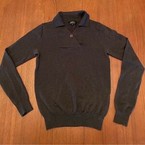 A.P.C. Brown Wool Cashmere Collar Sweater